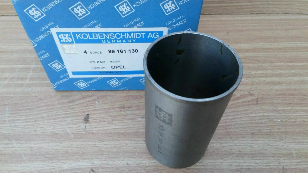 4x Liner Cylinder Sleeve fits Opel Vauxhall Bedford 16D 16DA engines 80mm 89161130 View Front