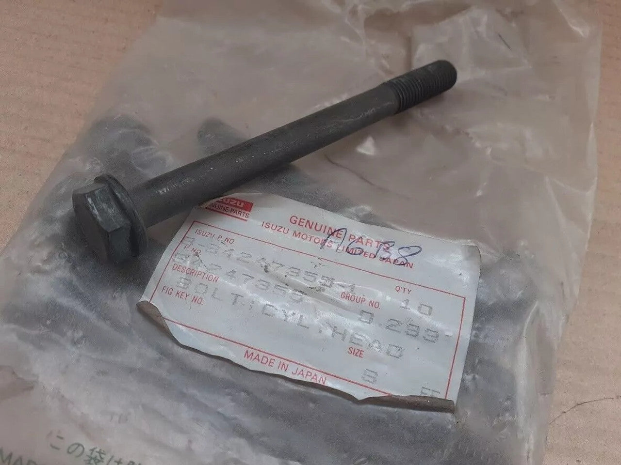Cylinder Head Bolt fits Isuzu 4JA1 4JB1 4JC1 4JD1 4JE1 4JF1 8942473551 View Front