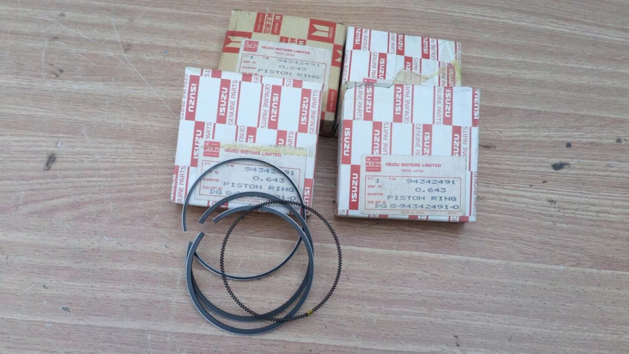 Piston Rings Set fits Isuzu Opel Vauxhall 4EC1 15D 15TD +1.00mm Oversize 8943424910 View Front