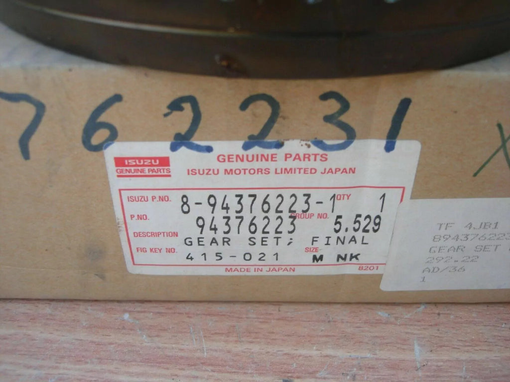 Gear & Pinion Front fits Isuzu TF Trooper Opel Monterey Campo Chevrolet LUV 8943762231 View Lower