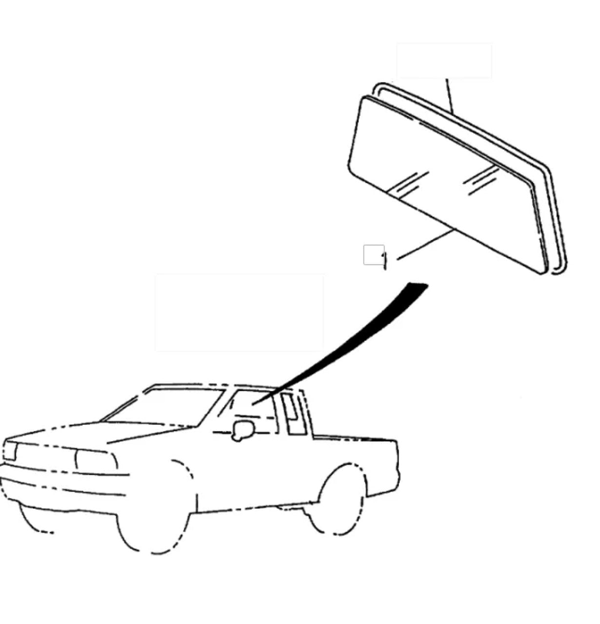 Back Rear Windscreen Window fits Isuzu Pickup TF Chevrolet LUV 8944347950 View Front