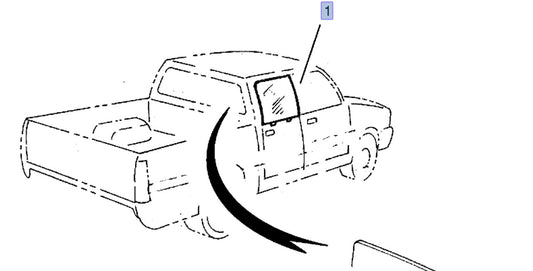 Door Window Rear Left fits Isuzu Pickup TF Chevrolet LUV Opel Campo 8944498661 View Front