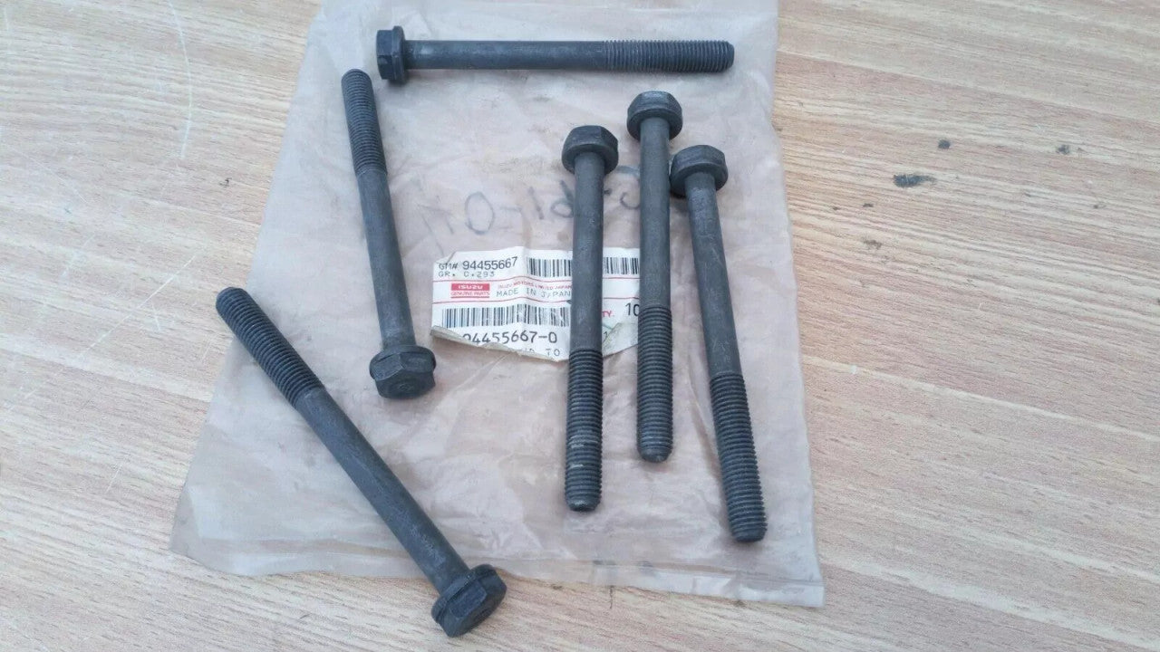 6x Cylinder Head Bolts fits Isuzu Chevrolet 4JA1 4JB1 4JG2 M11X122 Genuine 8944556670 View Front