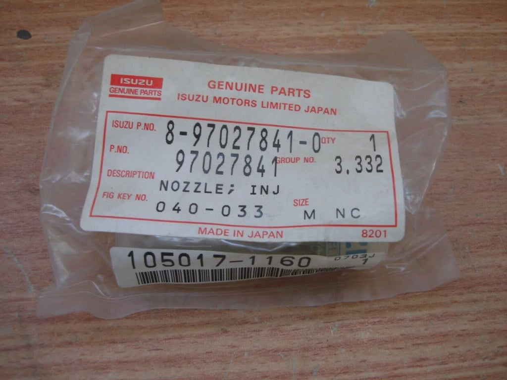 Fuel Injector Nozzle Diesel fits Isuzu Chevrolet Opel Vauxhall 4JA1 Genuine 8970278410 View Left