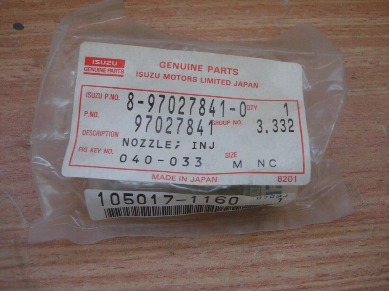 Fuel Injector Nozzle Diesel fits Isuzu Chevrolet Opel Vauxhall 4JA1 Genuine 8970278410 View Left