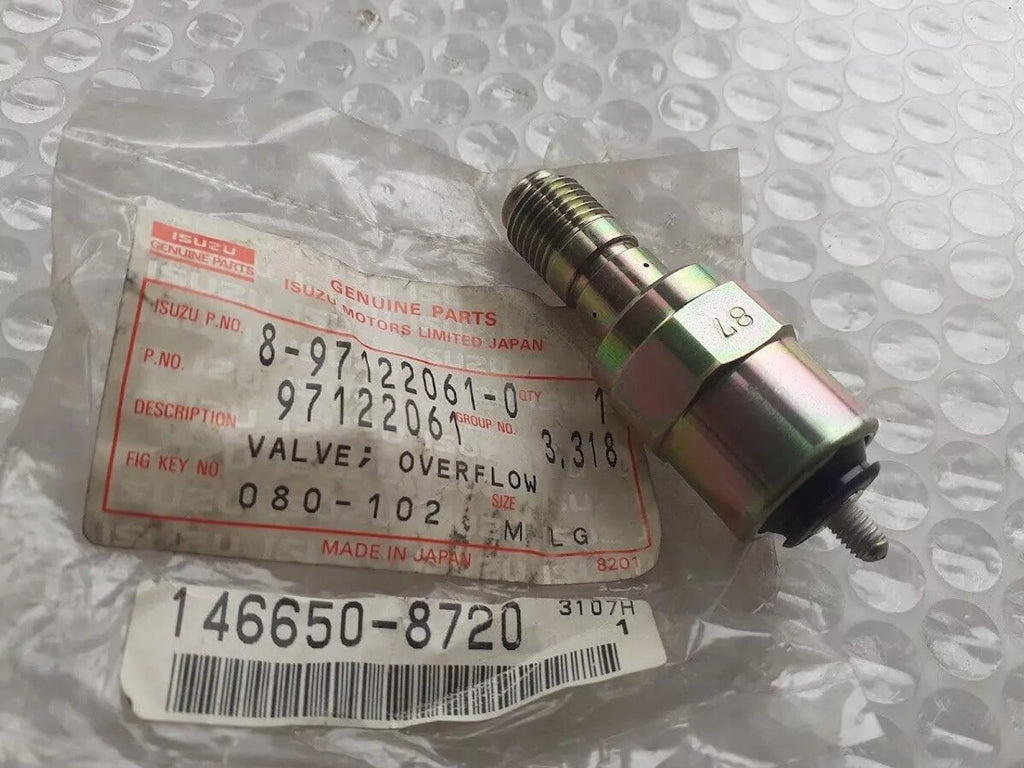 Overflow Valve fits Isuzu Pickup TF NKR Chevrolet LUV 4JB1 4HG1 4JG2 8971220610 View Front