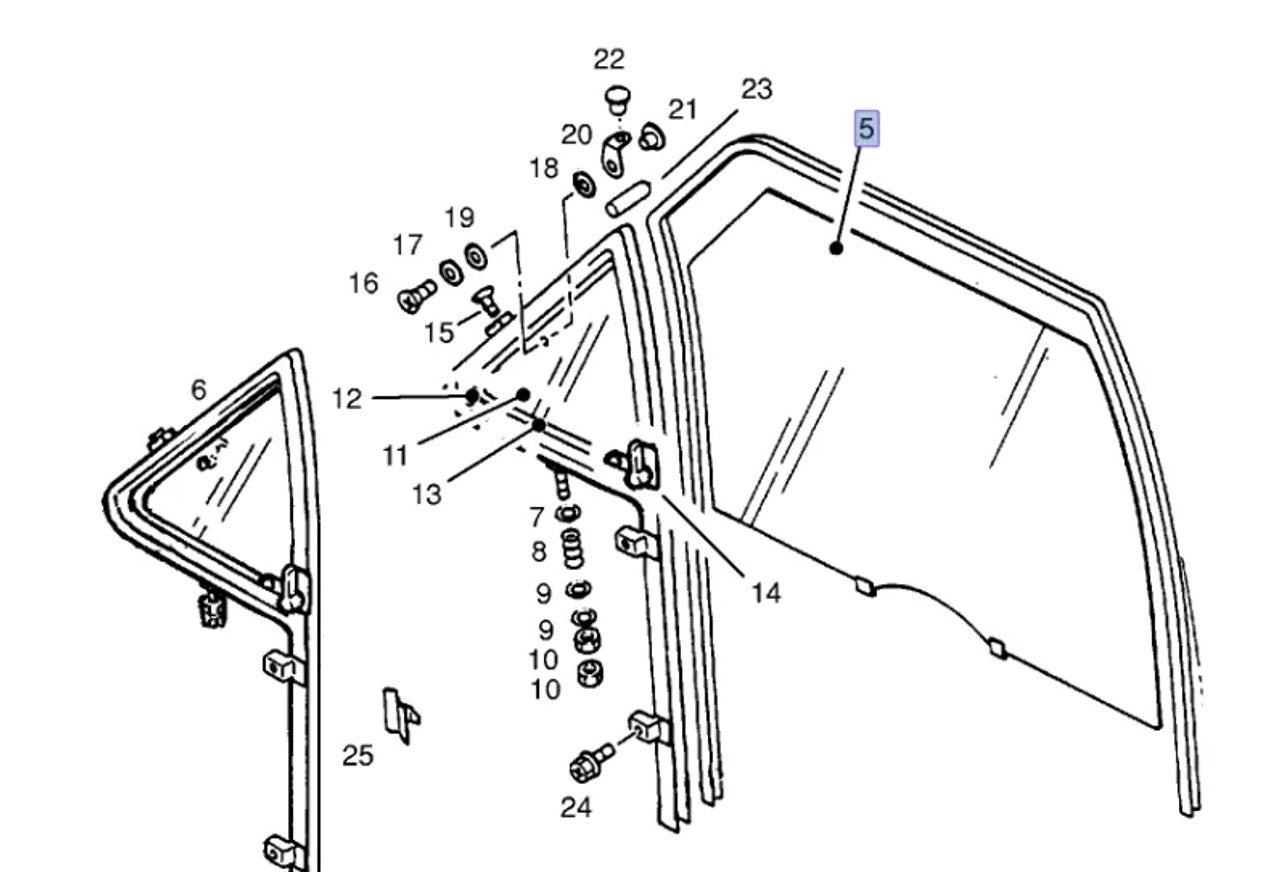 Door Window Front Right fits Isuzu Pickup TF Chevrolet LUV Opel Campo 8971231991 View Front