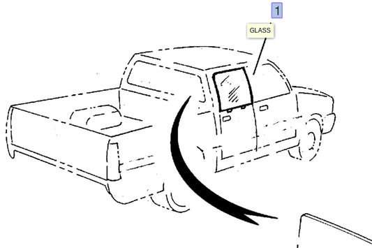Door Window Rear Right fits Isuzu Pickup TF Chevrolet LUV Opel Campo 8971501030 View Front