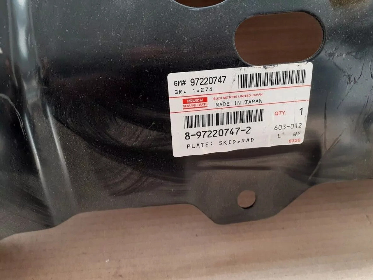 Radiator Skid Plate fits Isuzu Pickup TF Chevrolet LUV 8972207472 Genuine View Rear