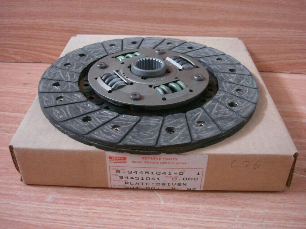 Clutch Disc fits Isuzu WFR Pickup KBD Bedford Opel Euromidi C223 Genuine 8972331730 View Left