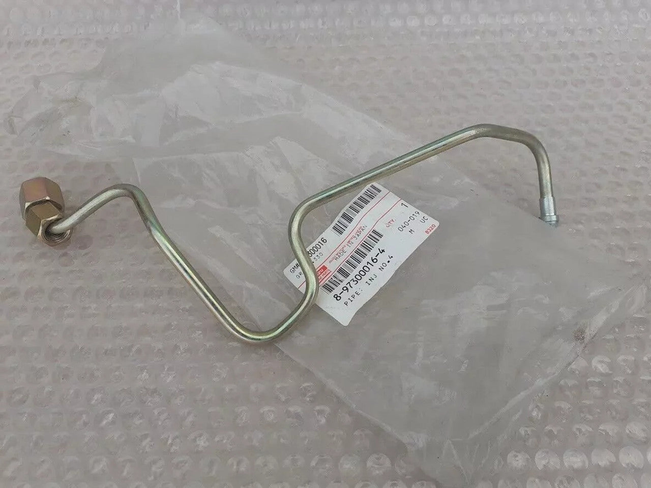 Fuel Injection Pipe 4 fits Isuzu Chevrolet Opel 4JA1T 8973000164 Genuine View Front