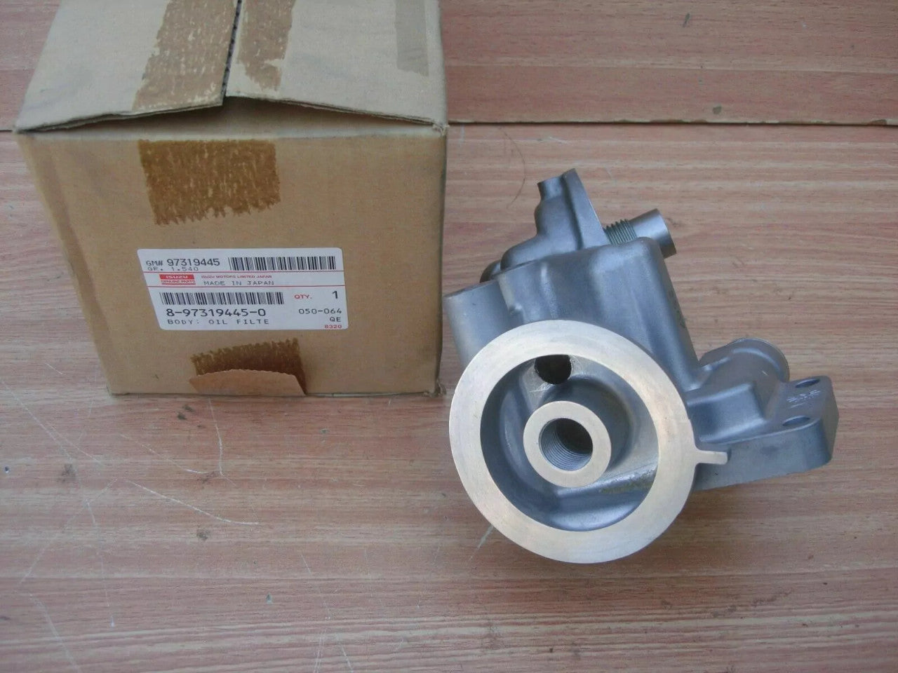 Oil Cooler Filter Base fits Isuzu Pickup Chevrolet LUV Opel Campo 4JA1T Genuine 8973194450 View Right