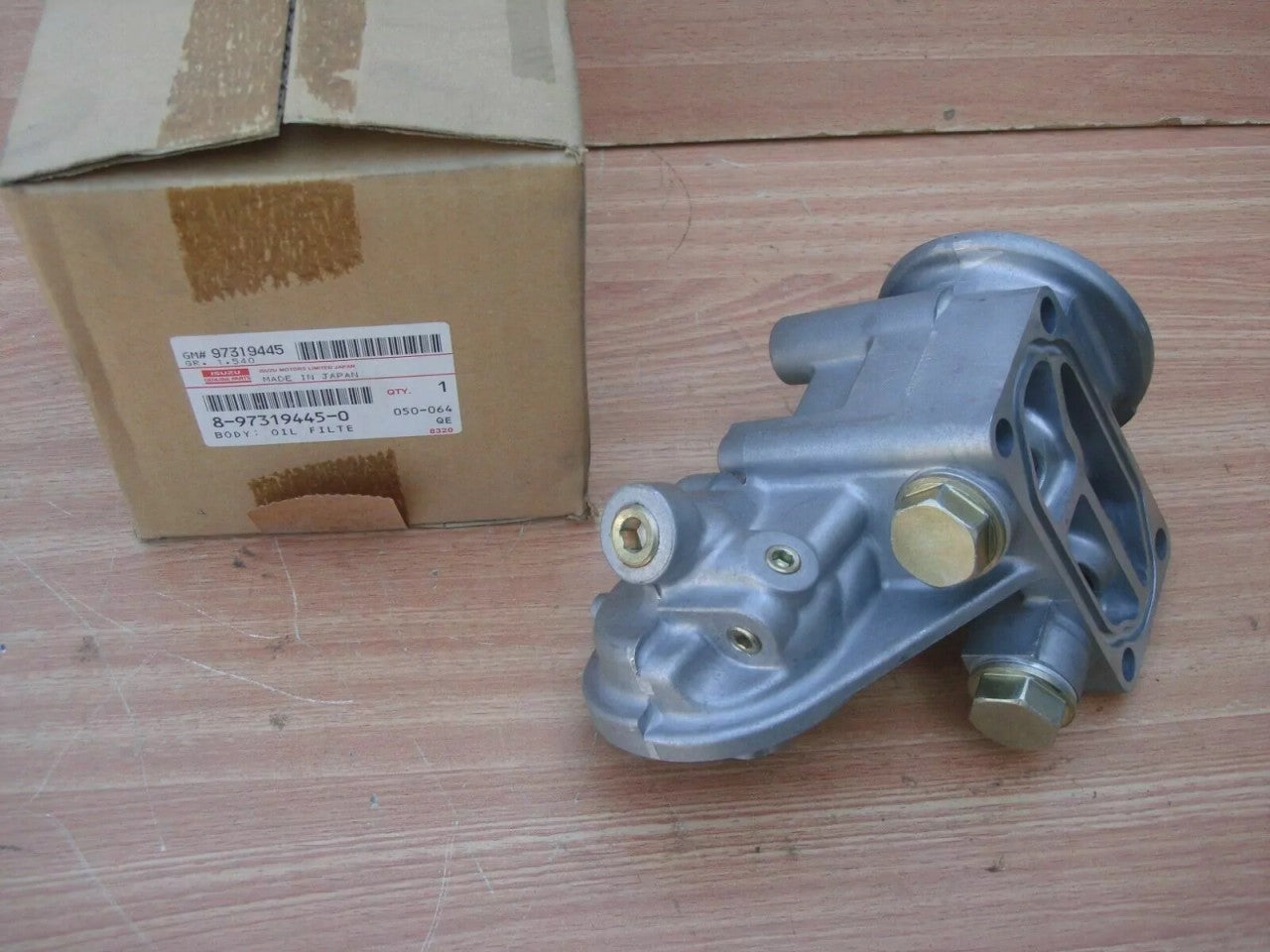 Oil Cooler Filter Base fits Isuzu Pickup Chevrolet LUV Opel Campo 4JA1T Genuine 8973194450 View Left