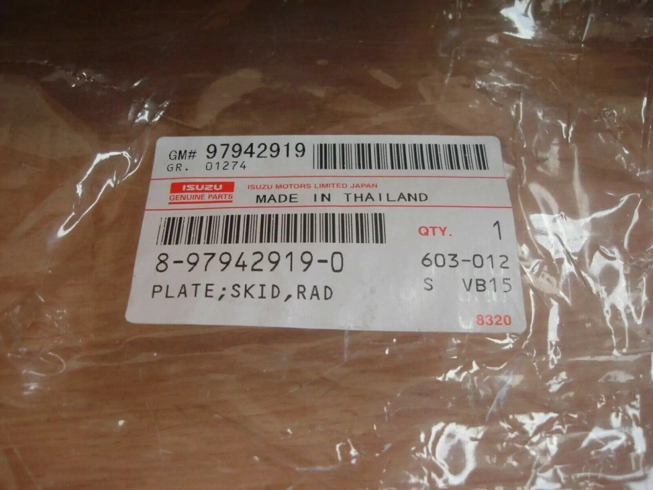 Radiator Plate Skid fits Isuzu Pickup D-Max Dmax Rodeo 8979429190 Genuine View Right