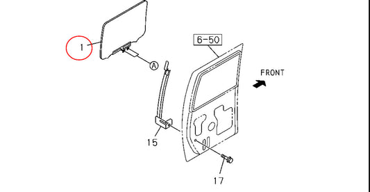 Door Window Rear Left fits Isuzu Dmax D-Max 8981300140 Genuine View Front