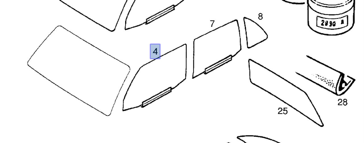 Window Front Door Right fits Opel Ascona C Vauxhall Cavalier 90035374 Genuine View Front