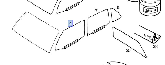Window Front Door Right fits Opel Ascona C Vauxhall Cavalier 90035374 Genuine View Front