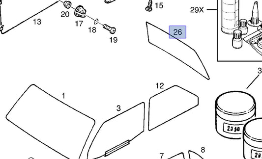 Windscreen Rear fits Opel Ascona C Vauxhall Cavalier 90036660 Genuine View Front