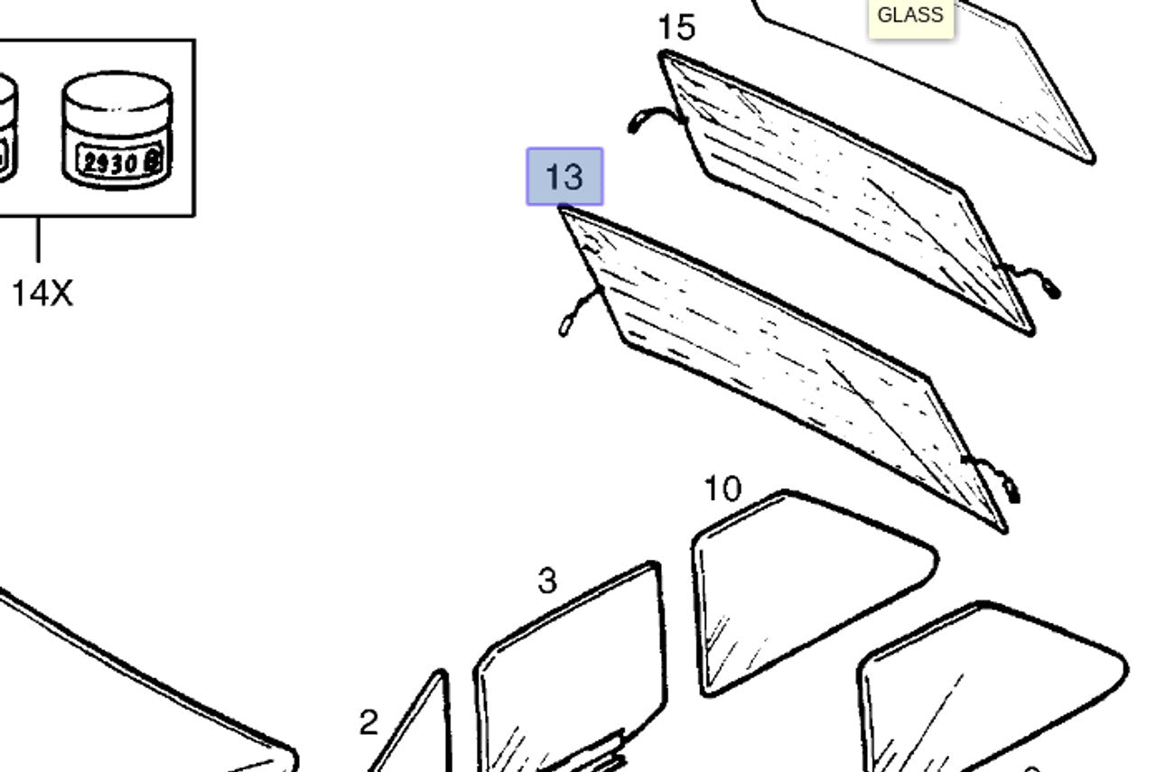 Windscreen Rear Heated Clear fits Opel Corsa A Vauxhall Nova 90120514 Genuine View Front