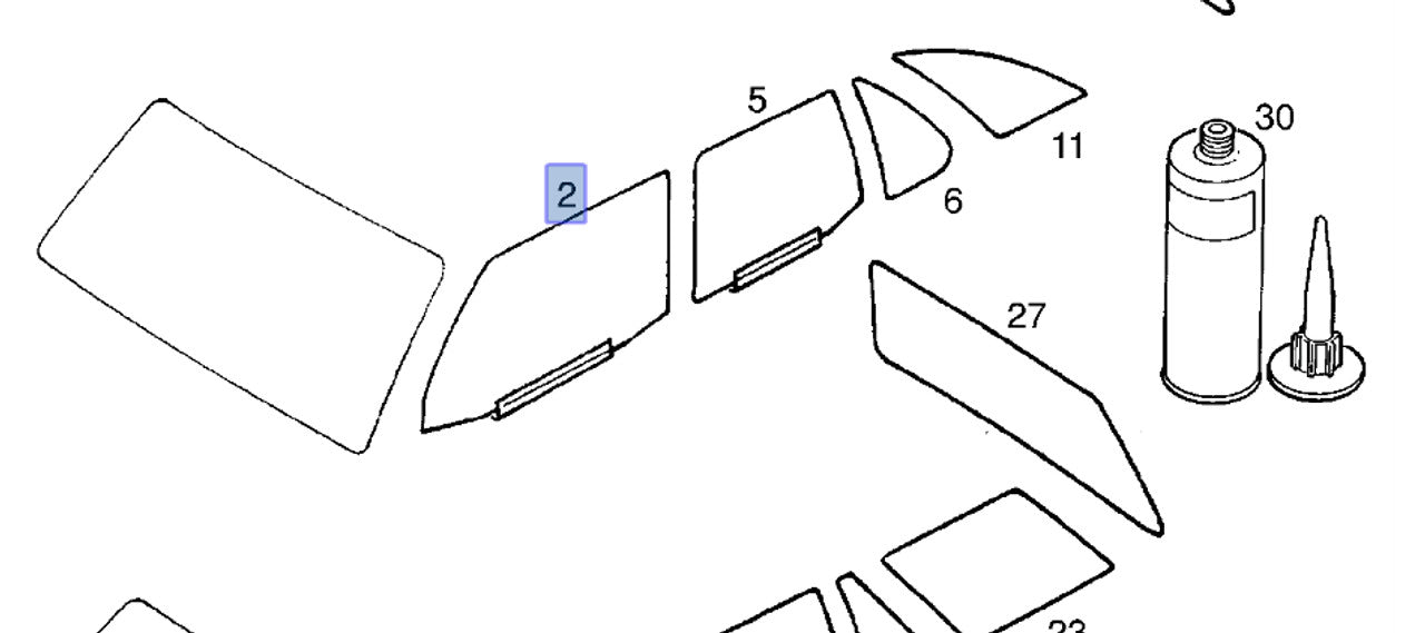Window Front Left Bronze Tinted fits Opel Ascona C Vauxhall Cavalier Genuine 90160091 View Front
