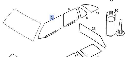 Window Front Left Bronze Tinted fits Opel Ascona C Vauxhall Cavalier Genuine 90160091 View Front