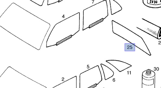 Windscreen Rear fits Opel Ascona C Vauxhall Cavalier 90160579 Genuine View Front