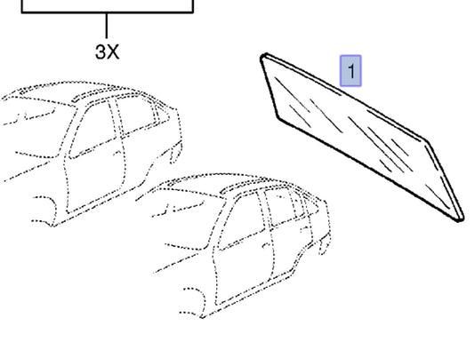 Windscreen Rear fits Opel Kadett E Vauxhall Astra 90186205 Genuine View Front