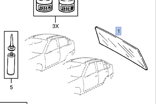 Windshield Rear Bronze Tinted fits Opel Kadett E GSi GTE 43 44 90186215 Genuine View Front