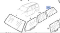 Window Rear Quarter Right Fixed fits Opel Kadett E 90186502 Genuine View Front