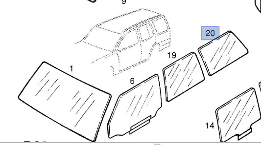Window Rear Quarter Right Fixed fits Opel Kadett E 90186502 Genuine View Front