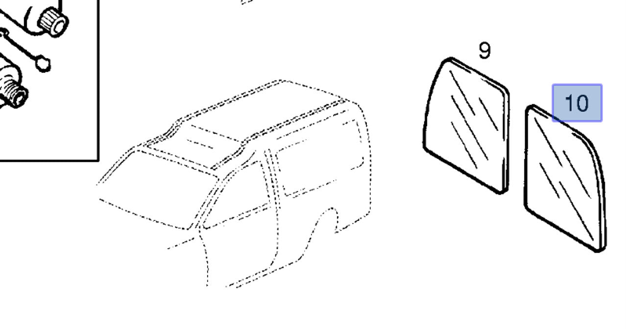 Window Back Door Left fits Opel Kadett E Combo Max 38 48 90197057 Genuine View Front