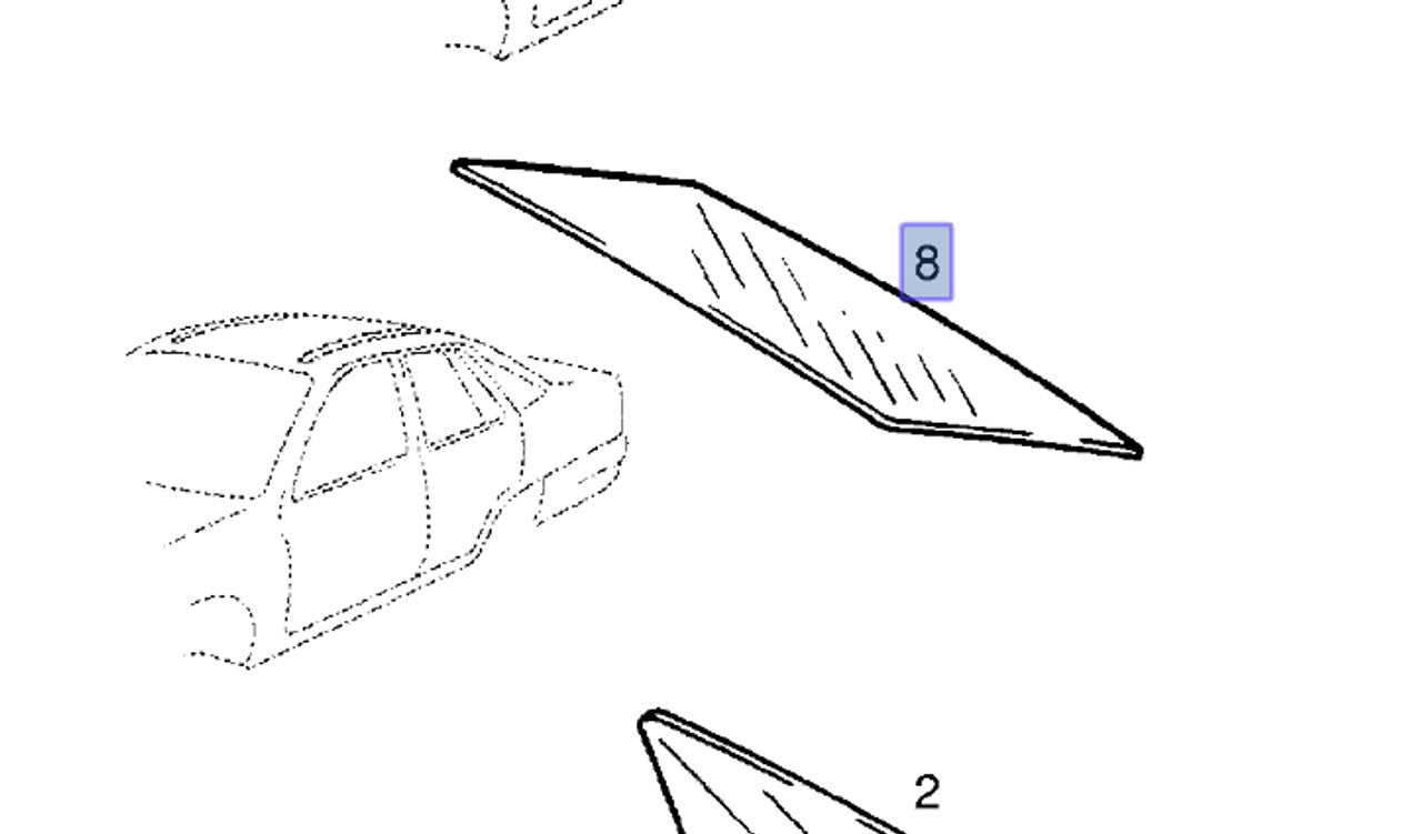 Windscreen Rear fits Opel Kadett E Vauxhall Astra 90197384 Genuine View Front