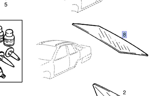 Windscreen Rear Bronze fits Opel Kadett E Vauxhall Astra 90197386 Genuine View Front
