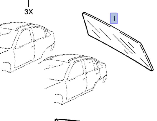 Windscreen Rear fits Opel Kadett E Vauxhall Astra 90241632 Genuine View Front
