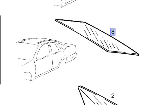Windscreen Rear fits Opel Kadett E Vauxhall Astra 90241638 Genuine View Front