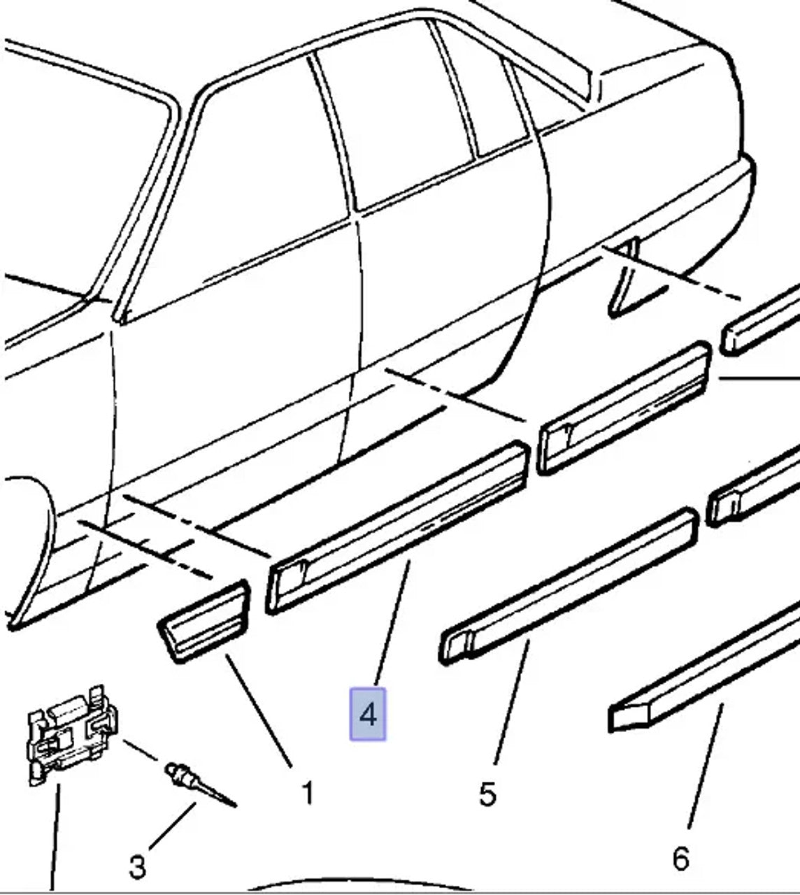 Moulding Front Right Door fits Opel Omega A Vauxhall Carlton 90290456 Genuine View Left