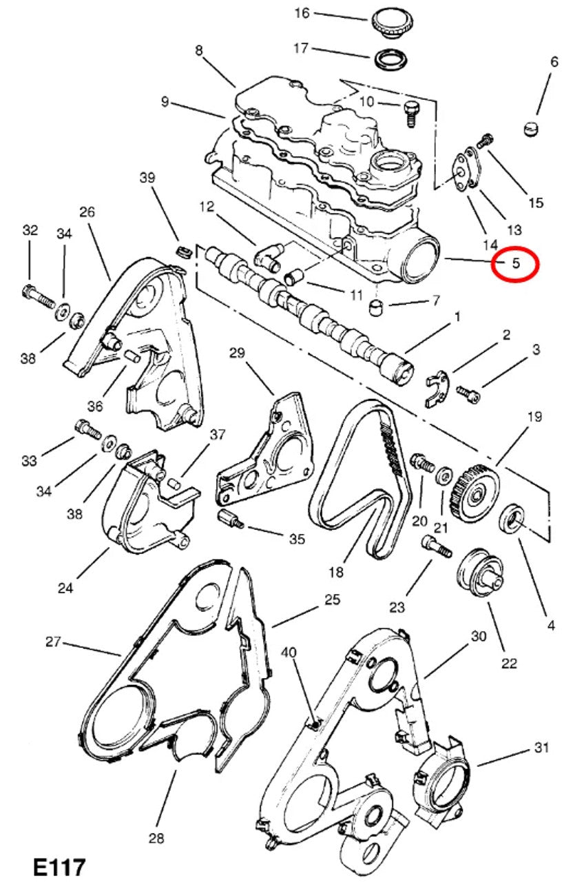 Camshaft Case fits Opel Kadett E Ascona C Vauxhall Cavalier 16DA 16D Genuine 90295271 View Left