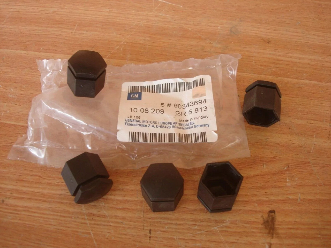 5x Alloy Wheel Nut Covers Black fits Opel Vauxhall 90343694 Genuine View Rear