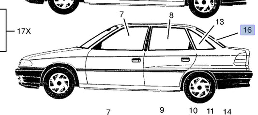 Windscreen Rear fits Opel Vauxhall Astra F Classic 90381014 Genuine View Front