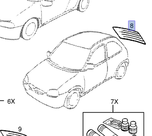 Windscreen Rear Heated Clear fits Opel Vauxhall Corsa B 90386750 Genuine View Front