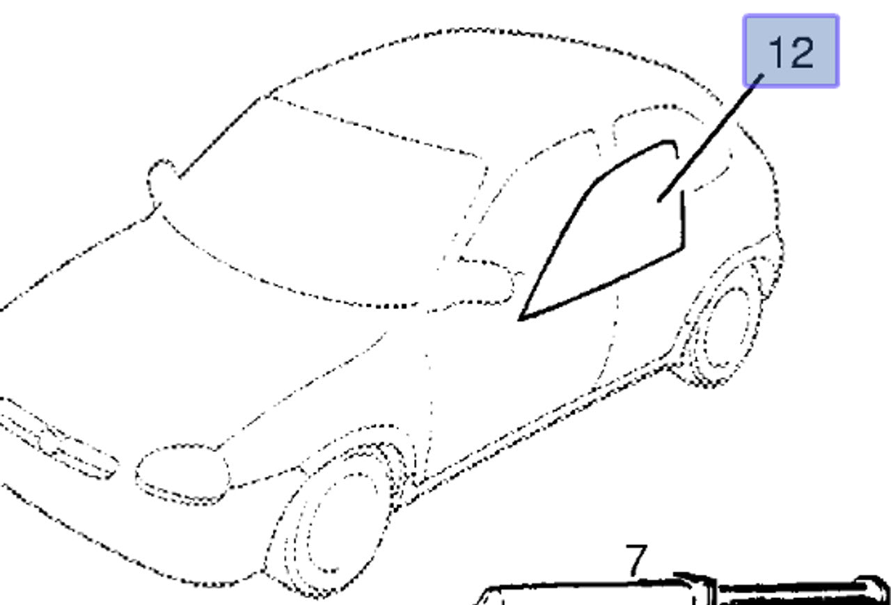 Window Front Door Right fits Opel Vauxhall Corsa B 90388838 Genuine View Front