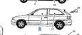 Window Front Door Left Green Tinted fits Opel Vauxhall Astra F GSi Genuine 90414617 View Front