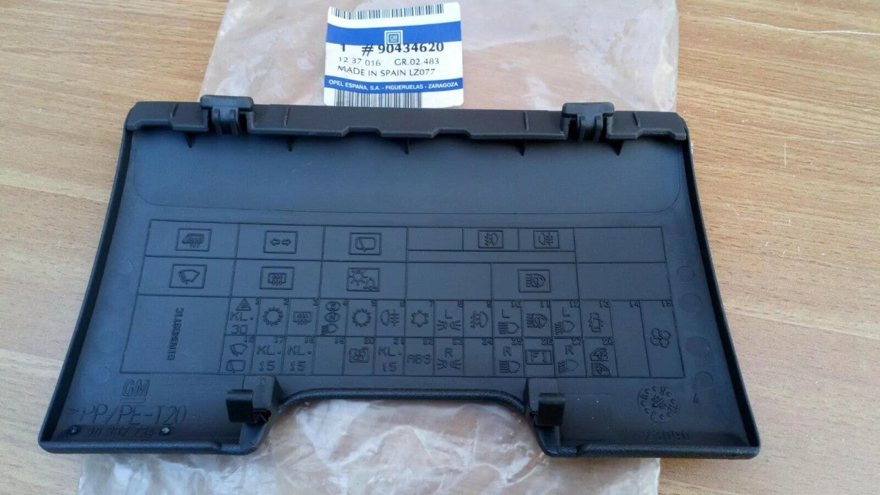 Fuse Box Cover Grey fits Opel Vauxhall Corsa B Combo 90434620 Genuine View Rear