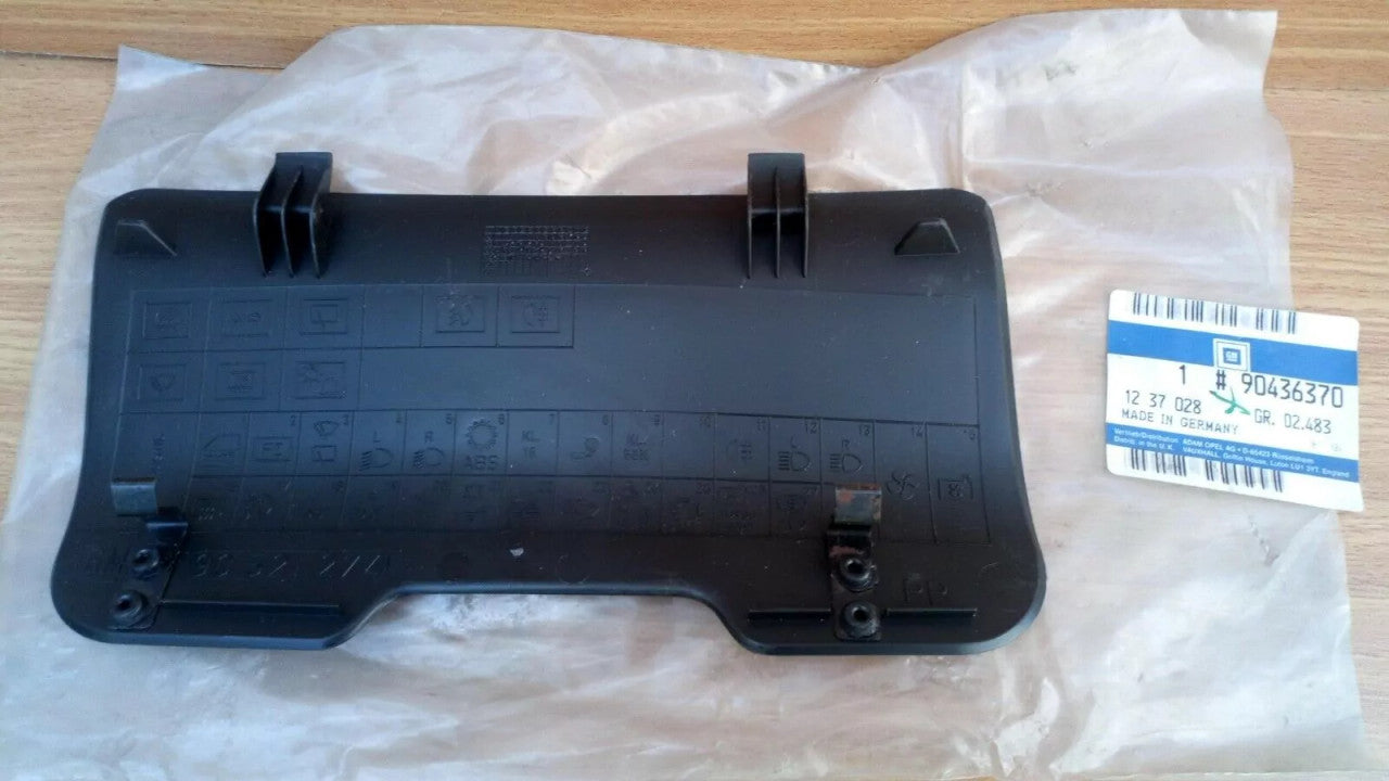 Fuse Box Cover RHD fits Opel Vauxhall Astra F Anthracite 90436370 Genuine View Rear
