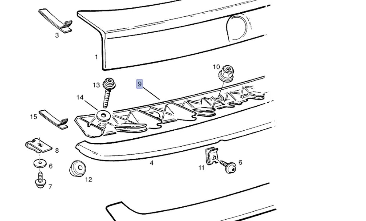Spolier Bracket fits Opel Vauxhall Astra F 90452411 Genuine View Front