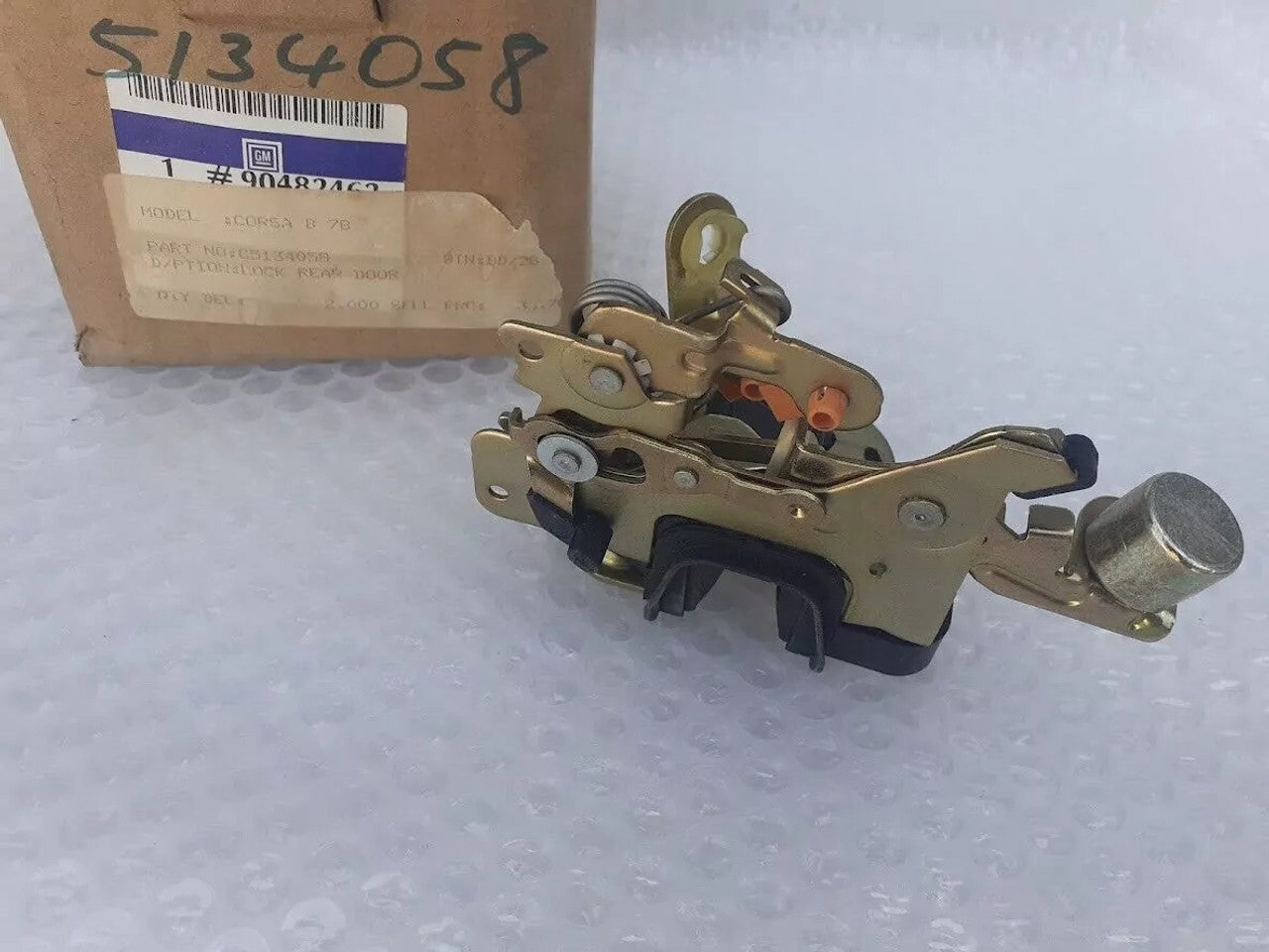 Door Lock Rear Right fits Opel Vauxhall Corsa B 90482462 Genuine View Upper
