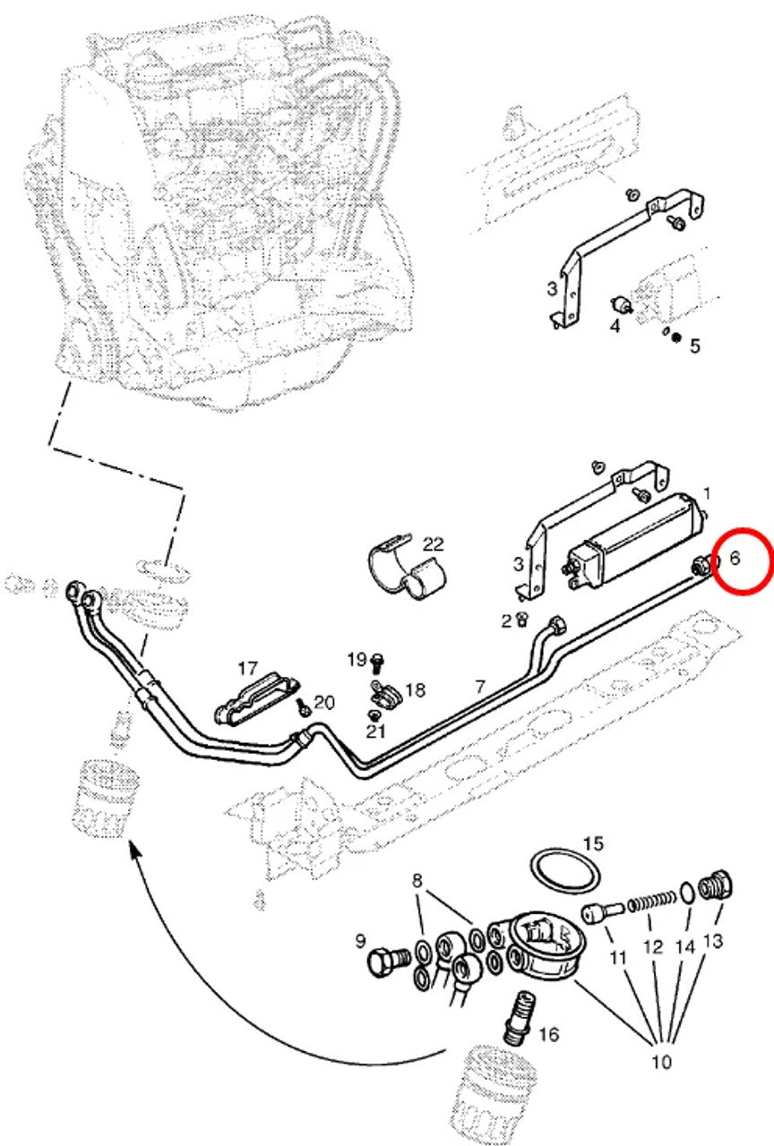 Oil Cooler Pipe & Hose fits Opel Vauxhall Astra F 1.7 Diesel 90501464 Genuine View Close Up Front