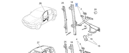 Window Regulator Front Right Manual fits Opel Vauxhall Astra G 90521870 Genuine View Left