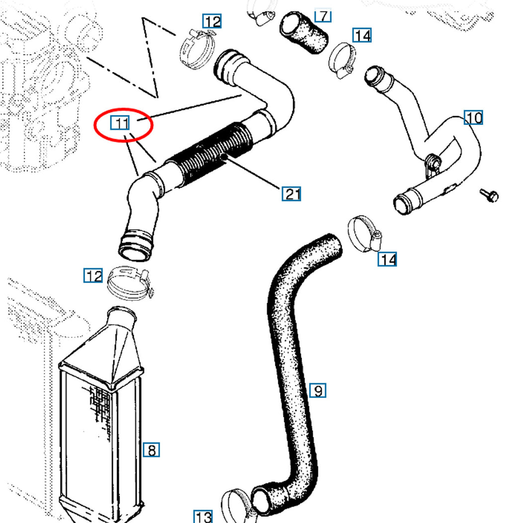 Intercooler Hose fits Opel Vauxhall Astra F X17DTL 90528309 Genuine View Right