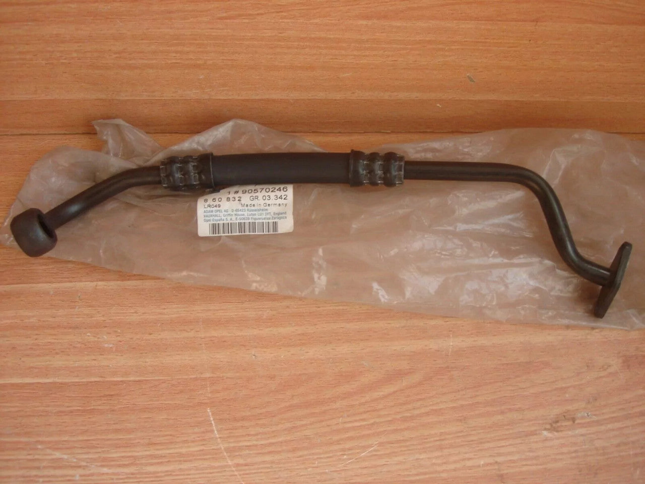 Turbo Charger Oil Return Pipe fits Opel Vauxhall Astra F X17DTL 90570246 Genuine View Front